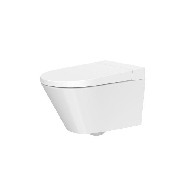 WC ŠKOLJKA, VISEČA INTER CERAMIC BREZ ROBOV Z WC DESKO BELA