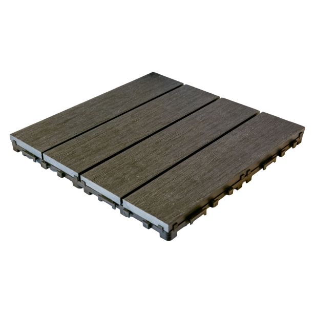 WPC DESKA ZA TERASO BAMBUSWPC KLIK PLOŠČA 3D ANTRACIT 300X300X25 MM 1ZAV=1M2