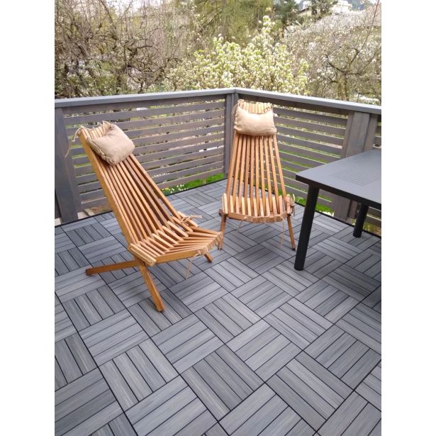 WPC DESKA ZA TERASO BAMBUSWPC KLIK PLOŠČA 3D SV. SIVA 300X300X25 MM