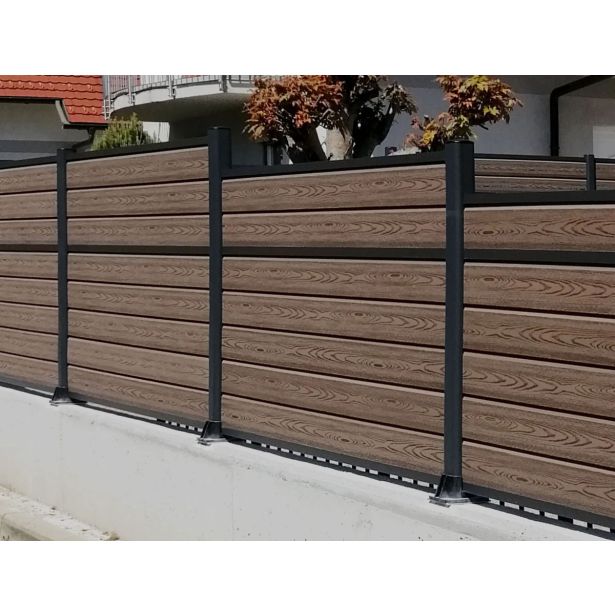 WPC SISTEM OGRAJA BAMBUSWPC KAVNO RJAVA 180X180 CM 1 STEBRIČEK + 13 DESK