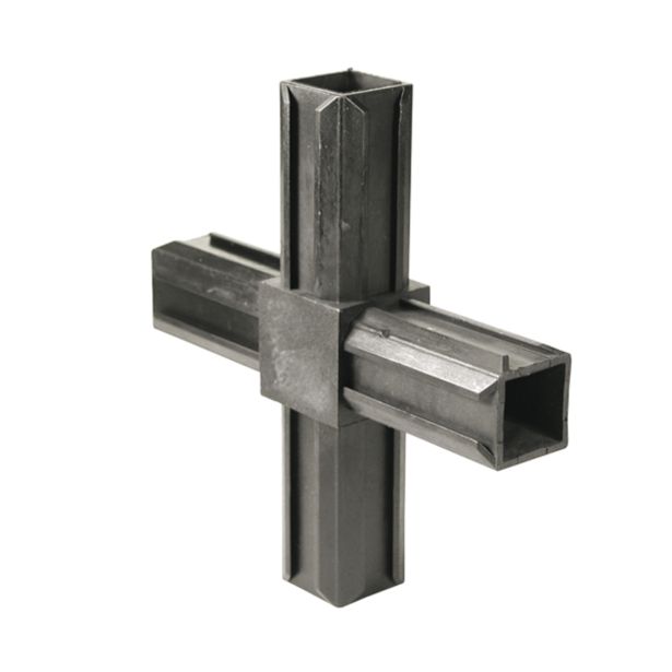 VEZNI ELEMENT ALBERTS XD CEVNI 20X20MM KRIŽNI ČRNI PVC 4