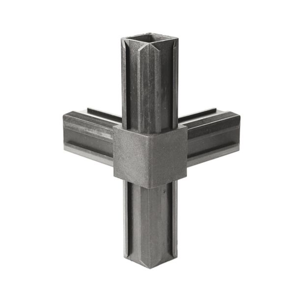 VEZNI ELEMENT ALBERTS XD CEVNI 20X20MM T KOS ČRNI PVC 4-KRAKI