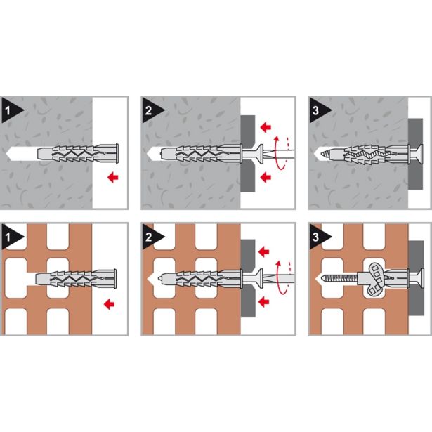 ZIDNI VLOŽEK Z VIJAKOM XP 8X52 Z ROBOM + PZ VIJ. 5X60 ZAV=10KOS