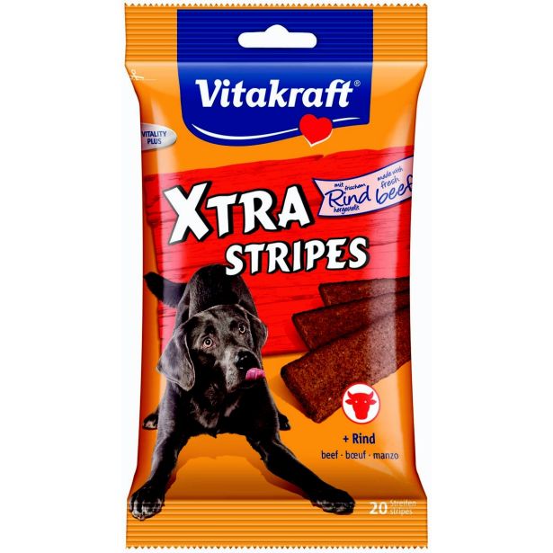 PRIBOLJŠEK ZA PSA VITAKRAFT XTRA STRIPES GOVEDINA 200 G