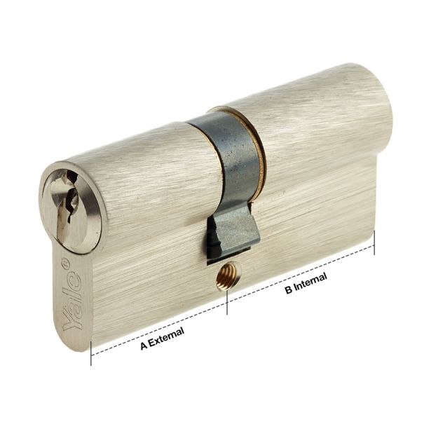 CILINDRIČNI VLOŽEK YALE SERIJA 500 PLUS FP2, CILINDER 30X30 MM, S 3 KLJUČI, SATIN NIKELJ, V SKLADU Z EN 1303:2005.
