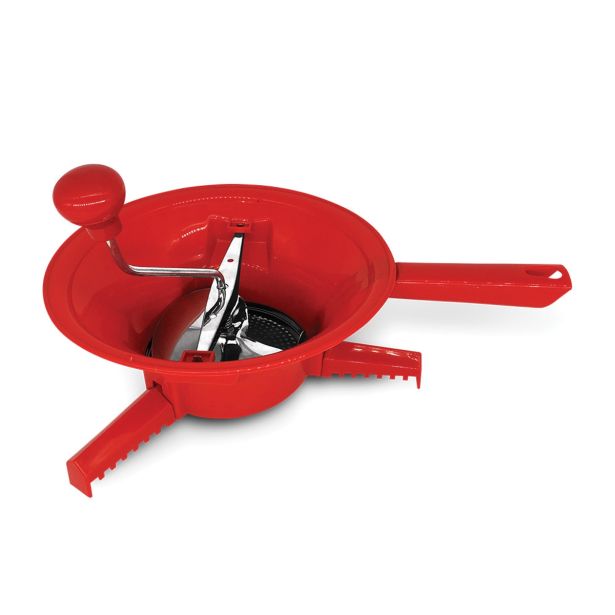 KUHINJSKI PRIPOMOČEK BLAUMANN PASIRKA 24 CM PVC RDEČA S 3 INOX NASTAVKI