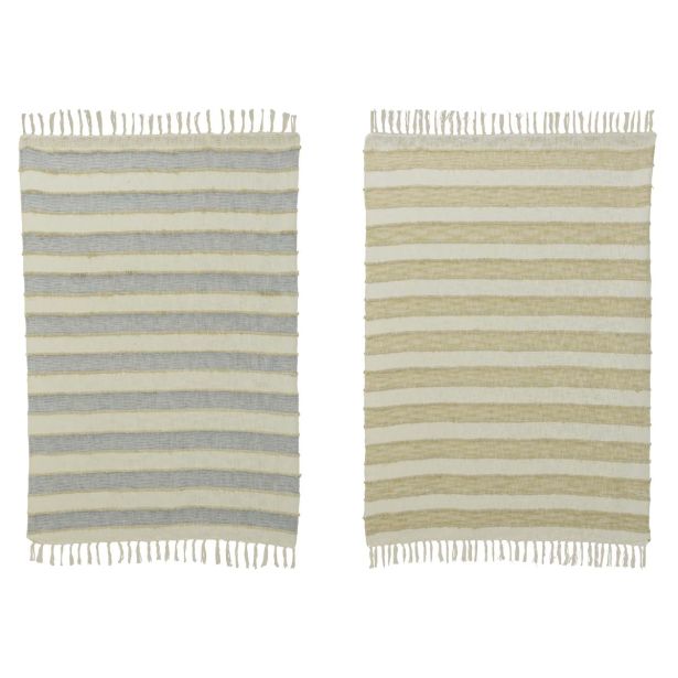 DEKORATIVNA ODEJA DECORIS Z RESICAMI, 170X130 CM MODRA/PEŠČENA, SORT