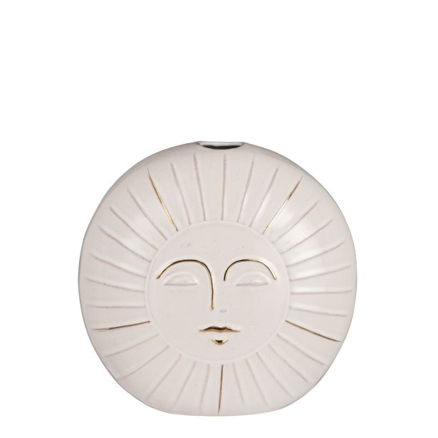 STEKLENA VAZA MICA ZA 1 CVET SONCE BELA D20.5XŠ10XV19.5CM