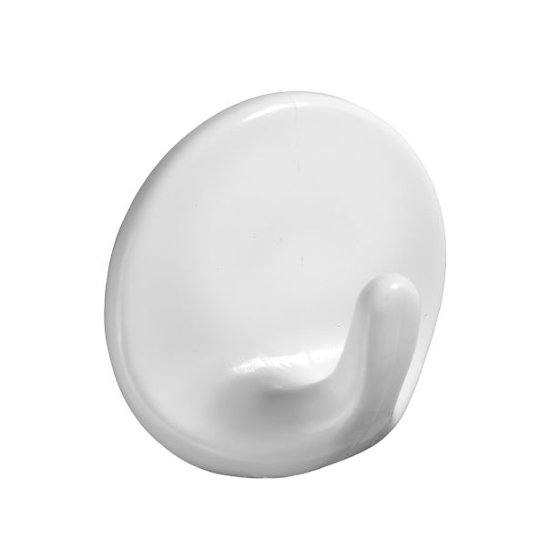 PVC OBEŠALNA KLJUKA HETTICH DIY SAMOLEPILNA, FI 36X20 MM, BELA