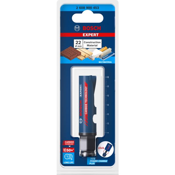 ŽAGA ZA IZREZOVANJE LUKENJ EXPERT CONSTRUCTION MATERIAL, 22 X 60 MM