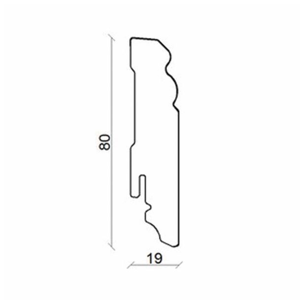 ZAKLJUČNA TALNA LETEV FN BELA 13X82X2400 MM MDF