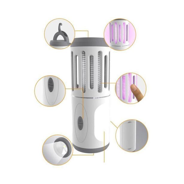 ZAŠČITA PRED INSEKTI PLATINET PMKL60 2V1 SVETILKA BELO-SIVA