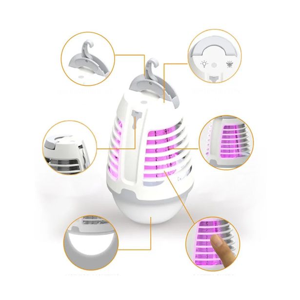 ZAŠČITA PRED INSEKTI PLATINET PMKL70 2V1 SVETILKA BELO-SIVA