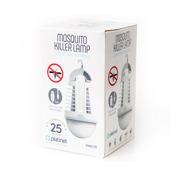 ZAŠČITA PRED INSEKTI PLATINET PMKL70 2V1 SVETILKA BELO-SIVA