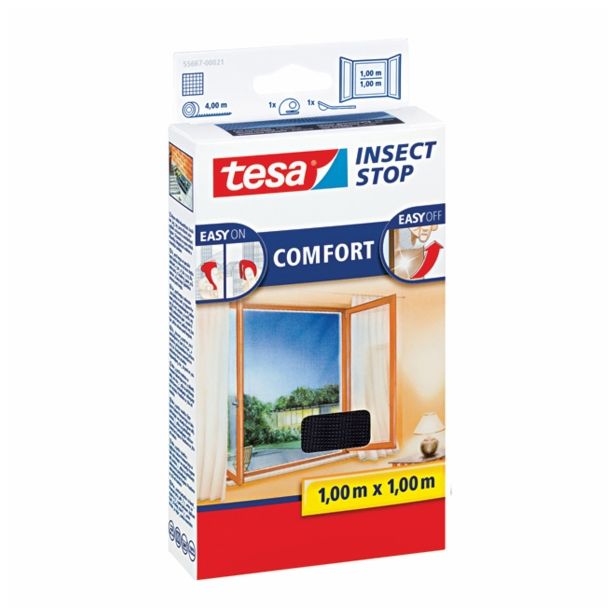 KOMARNIK TESA ZA OKNO ČRN 1X1 M COMFORT