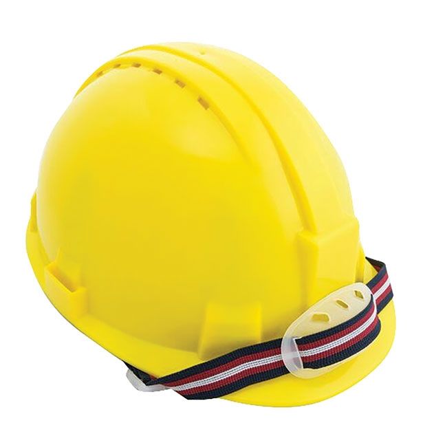 ZAŠČITNA ČELADA RUMENA GRADBENA TIP 200 Z REGULACIJO ZADAJ