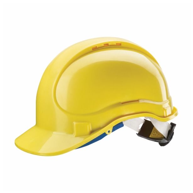 ZAŠČITNA ČELADA RUMENA GRADBENA Z REGULACIJO ZADAJ
