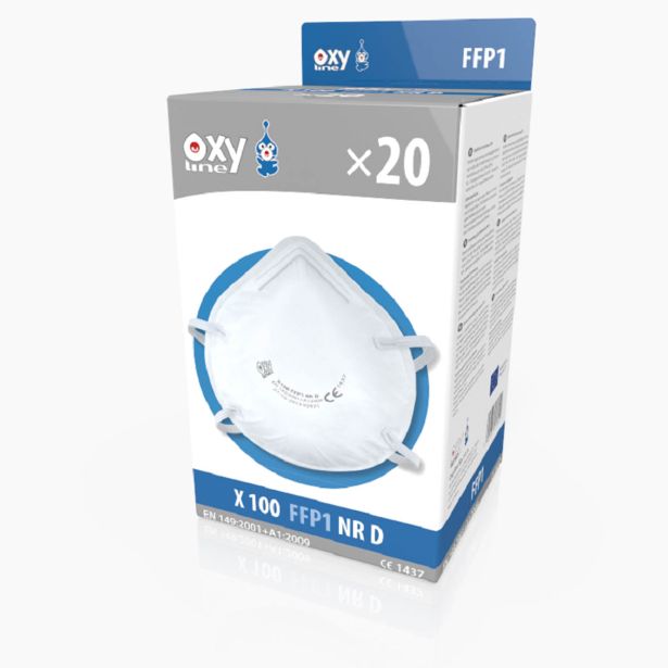 ZAŠČITNA RESPIRATOR MASKA OXYLINE X 100 FFP1 BREZ VENTILA ZAV=20KOS