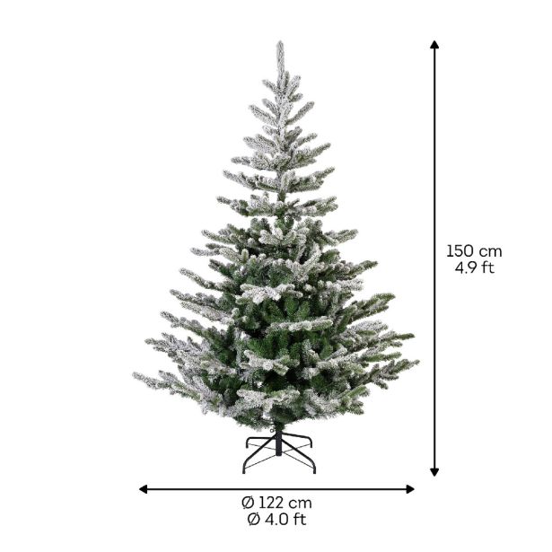 ZASNEŽENA NOVOLETNA JELKA IZ UMETNE MASE, VIŠINE 150 CM