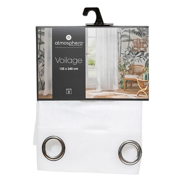 ZAVESA ATMOSPHERE PAXTA 130X240 CM BOMBAŽ/PES BELA