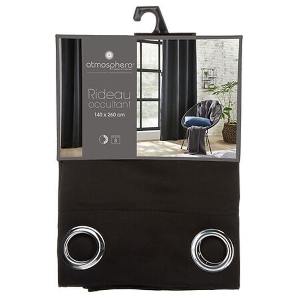 ZAVESA ATMOSPHERE ZATEMNITVENA 140X260CM PES ČRNA