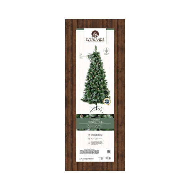 NOVOLETNA JELKA 210 CM LEDENA S STORŽI NORWICH PINE