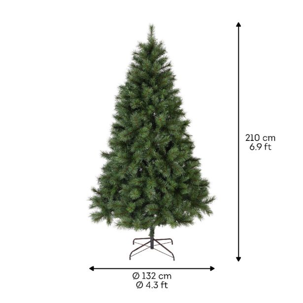 ZELENA NOVOLETNA JELKA ONTARIO PINE IZ UMETNE MASE, VIŠINE 210 CM