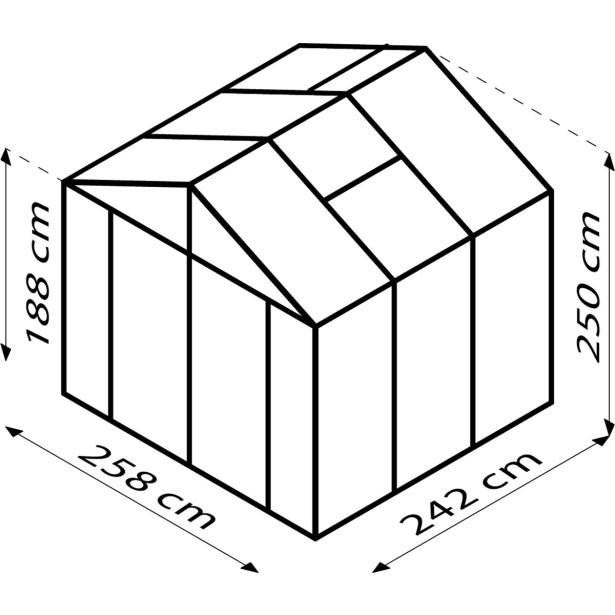 STEKLEN RASTLINJAK VITAVIA ZEUS COMFORT 6200 HKP 10MM ALU 250X258X242