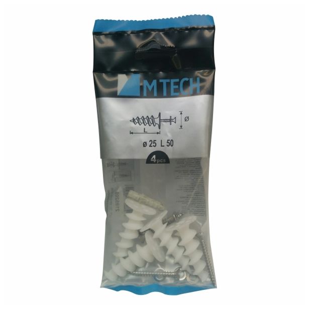 ZIDNI VLOŽEK Z VIJAKOM MTECH VBUX VLOŽEK ZA STIROPOR 4 KOS Z VIJAKI 4.5X40 A2