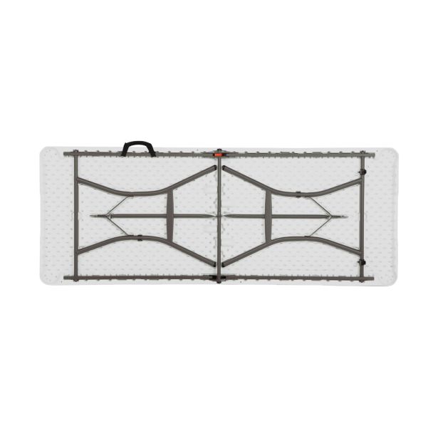 ZLOŽLJIVA MIZA 183X76X74CM, VRHUNSKA DELA HDPE BEL-GRANIT, SIVO JEKLENO OKVIRJE