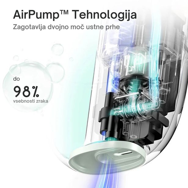 ZOBNA PRHA OCLEAN A10 BELA, VODA + ZRAK