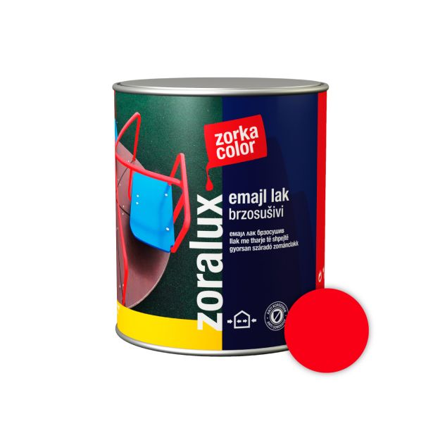 POKRIV.PREM.ZA KOV.,LES ZORKA DEKOR ZORALUX EMAJL LAK RDEČI 0.75 L 3720 HITROSUŠEČI