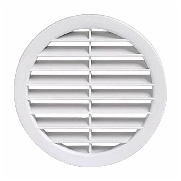 ZRAČNIK BREZ REGULACIJE VAFRA PVC FASADNI FI 160 BELI OKROGLI VGRADNI