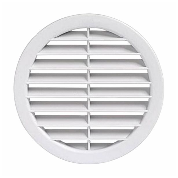 ZRAČNIK BREZ REGULACIJE VAFRA PVC FASADNI FI 60 BELI OKROGLI VGRADNI