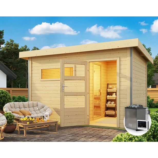 FINSKA SAVNA SKROLLAN 2+9KW GRELEC ZR 38MM MODERNA VRATA