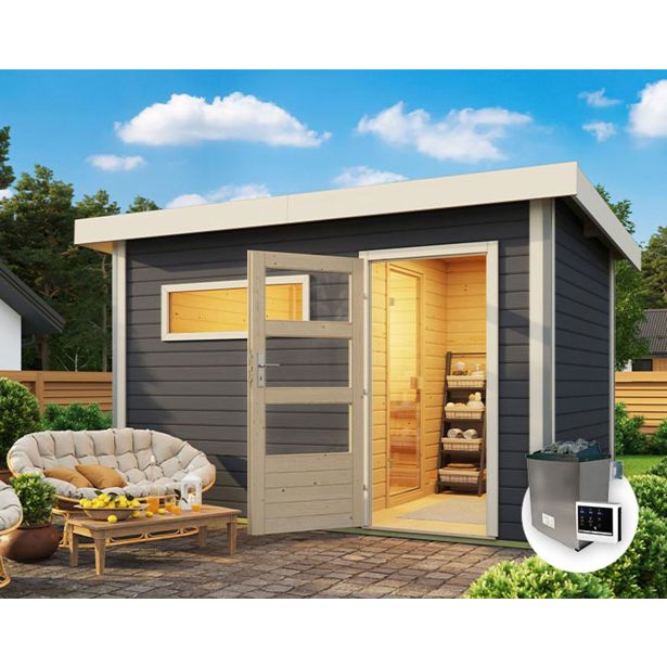 FINSKA SAVNA SKROLLAN 3+9KW GRELEC BIO+PREDPROSTOR ZEM. SIVA