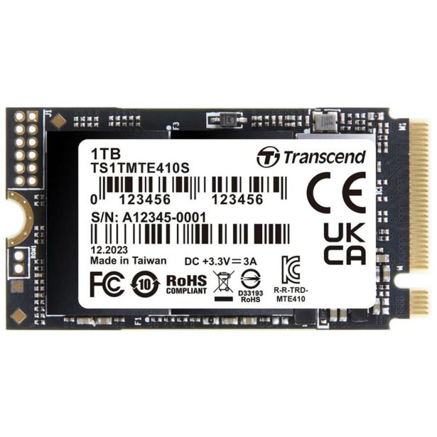 ZUNANJI TRDI DISK TRANSCEND MTE410S 1TB M.2 PCIE 4.0 NVME 2242 TS1TMTE410
