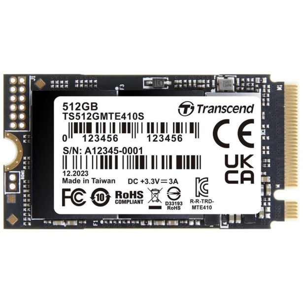 ZUNANJI TRDI DISK TRANSCEND MTE410S 512GB M.2 PCIE 4.0 NVME 2242 TS512GMTE