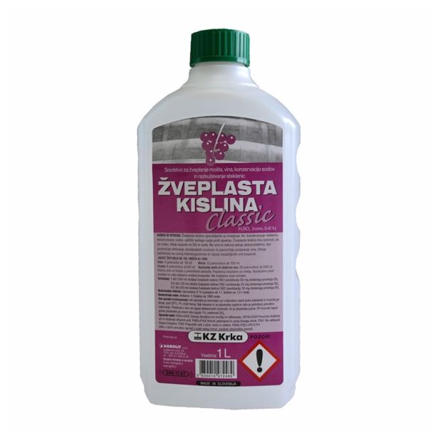 ENOLOŠKI PRIPOMOČEK KZ KRKA ŽVEPLASTA KISLINA 1000 ML