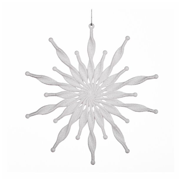 OKRASEK ZA JELKO GLOSSTYLE ZVEZDA PRMERA 15 CM BELA BELA