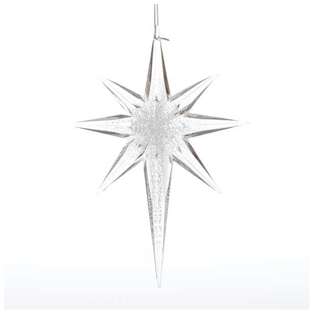 OKRASEK ZA JELKO GLOSSTYLE ZVEZDA REPATICA 14X2.5X21 TRANSPARENT