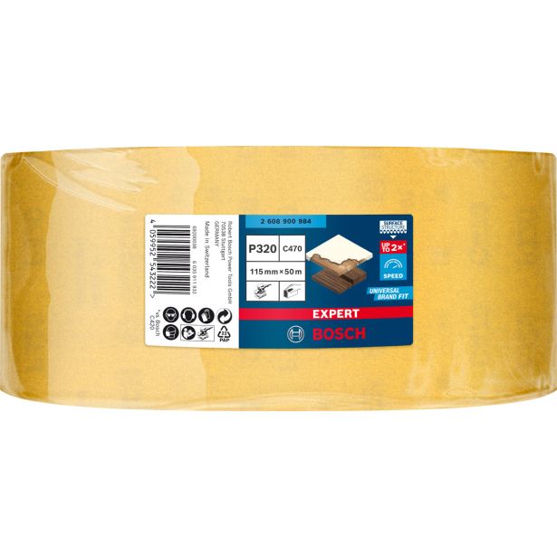 ZVITEK BRUSNEGA PAPIRJA ZA ROČNO BRUŠENJE EXPERT C470, 115 MM X 50 M, G 320