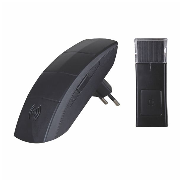 ZVONEC EMOS BREZŽIČNI ČRN 32 MELODIJ 1 ENOTA ZA VTIČ.+ 1 TIPKA