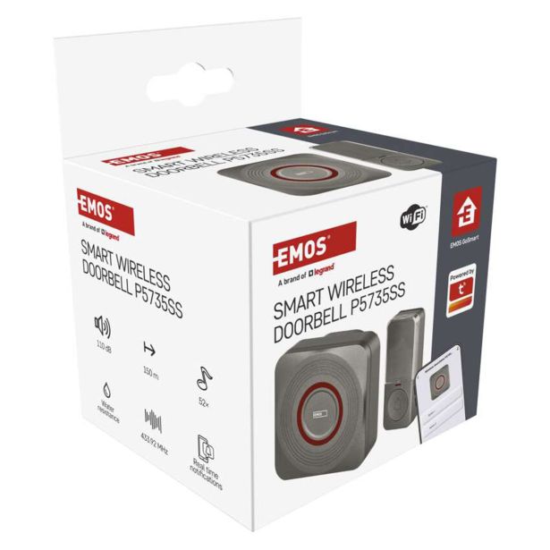 ZVONEC EMOS BREZŽIČNI GOSMART SIVI
