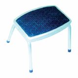 KOVINSKA PROSTOSTOJEČA LESTEV MQ 1 STOPNIČNA, SREBRNA GUMIJASTA OBLOGA