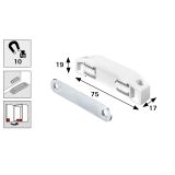 MAGNETNI ZASKOČNIK HETTICH DIY 75X19X17 MM, 10 KG, BELA, V ZAVOJU STA 2 KOS