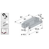 MAGNETNI ZASKOČNIK HETTICH DIY 75X14X17 MM, 10 KG, RJAV, V ZAVOJU JE 2 KOS