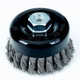 SKODELASTA ŽIČNA ŠČETKA TACTIX 100MM NAVOJ M14 FE 0.50MM PLETENA ŽICA