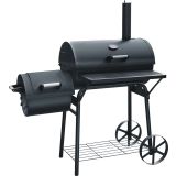 ŽAR NA OGLJE MQ 104X64X120 CM NA KOLESIH ČRN