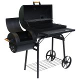 ŽAR NA OGLJE MQ 104X64X120 CM NA KOLESIH ČRN